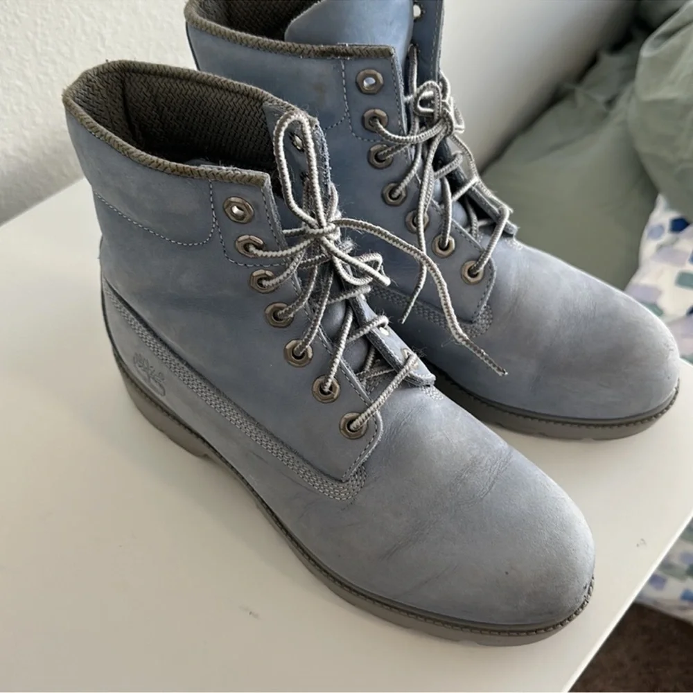 Timberland Women's Light Blue Combat Boots Waterproof 7.5 - Picture 2 of 8